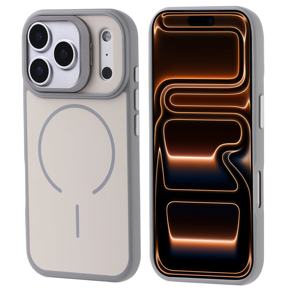 Apple iPhone 17 Pro Max Kılıf M-safe Şarj Özellikli Kamera Standlı Zore Notron Kapak