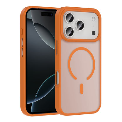 Apple iPhone 17 Pro Max Kılıf M-safe Şarj Özellikli Mat Arka Yüzey Zore Sio Kapak Turuncu