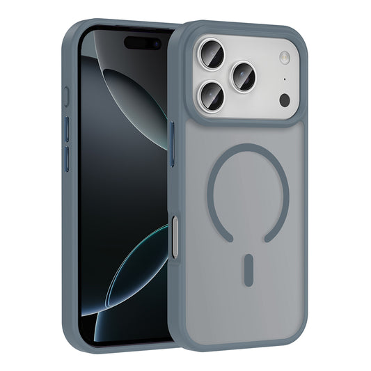 Apple iPhone 17 Pro Max Kılıf M-safe Şarj Özellikli Mat Arka Yüzey Zore Sio Kapak Gri