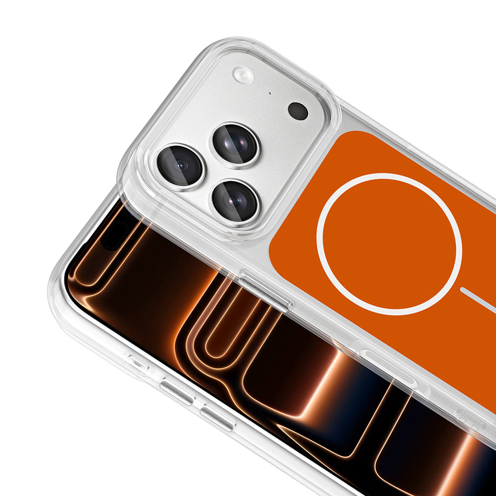 Apple iPhone 17 Pro Max Kılıf M-Safe Şarj Özellikli Metal Buton Tasarımlı Zore İkonik Sert Silikon Kapak Gri