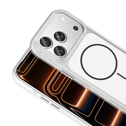 Apple iPhone 17 Pro Max Kılıf M-Safe Şarj Özellikli Metal Buton Tasarımlı Zore İkonik Sert Silikon Kapak Siyah