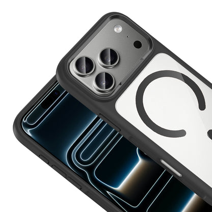 Apple iPhone 17 Pro Max Kılıf M-Safe Şarj Özellikli Metal Kamera Çerçeveli Zore Tiko Kapak Turuncu