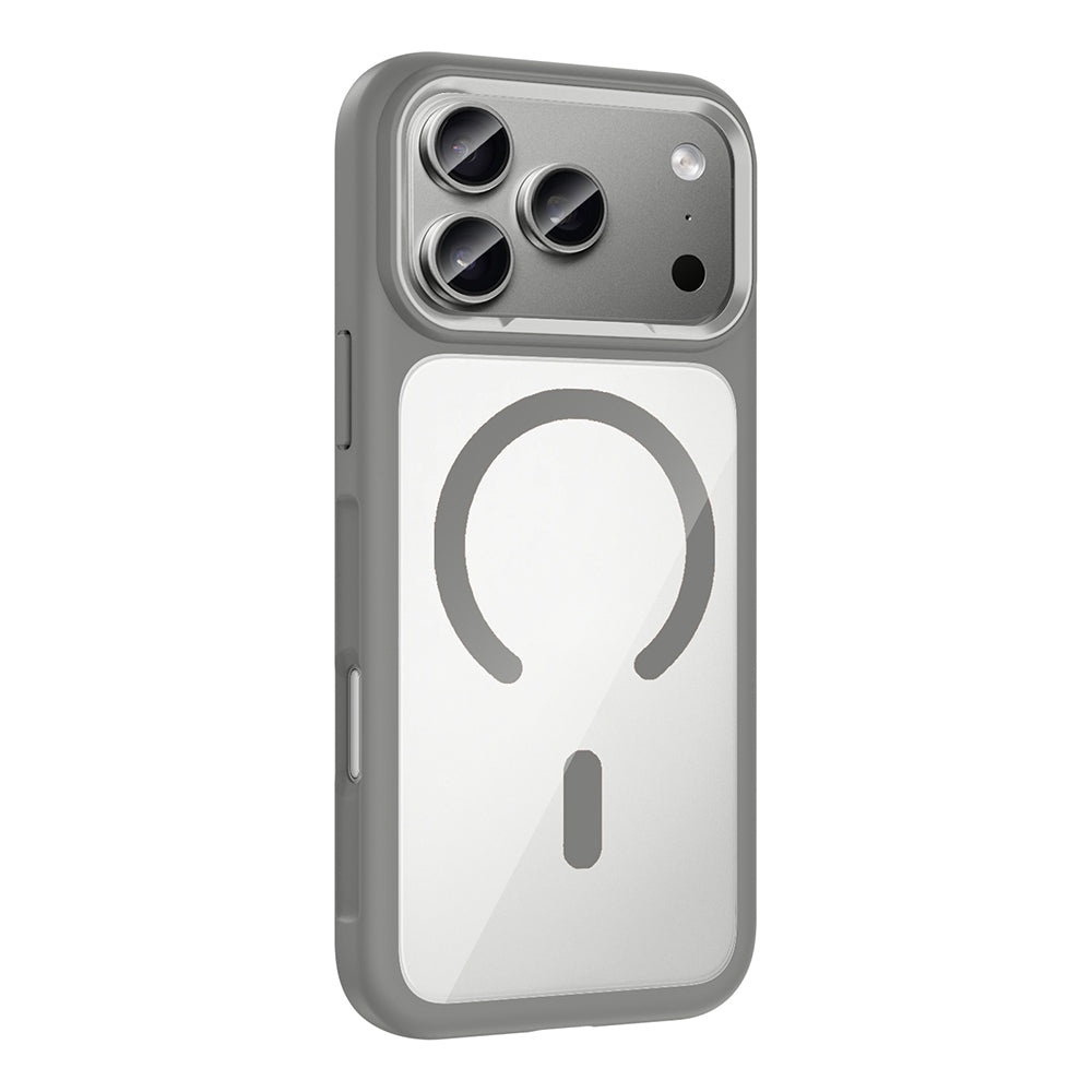 Apple iPhone 17 Pro Max Kılıf M-Safe Şarj Özellikli Metal Kamera Çerçeveli Zore Tiko Kapak Turuncu