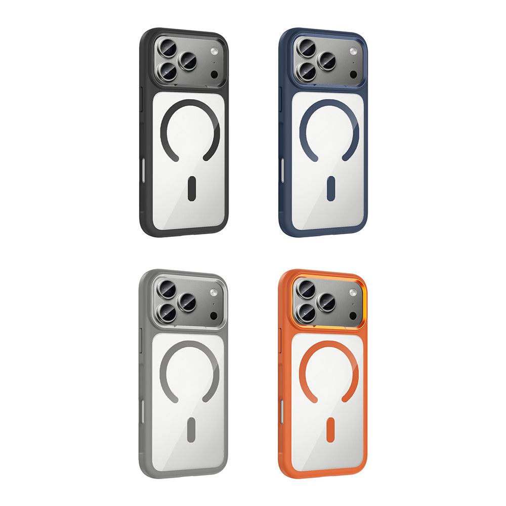 Apple iPhone 17 Pro Max Kılıf M-Safe Şarj Özellikli Metal Kamera Çerçeveli Zore Tiko Kapak Gri