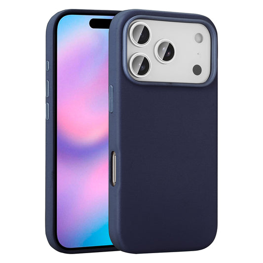 Apple iPhone 17 Pro Max Kılıf M-safe Şarj Özellikli PU Deri Görünümlü Zore Kupra Kapak Lacivert