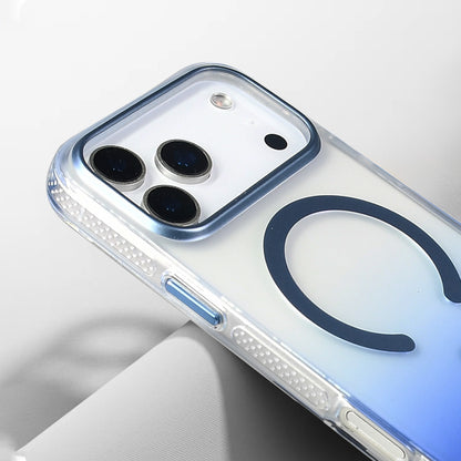 Apple iPhone 17 Pro Max Kılıf M-safe Şarj Özellikli Transparan Renk Geçişli Zore Toros Kapak Rose Pembe