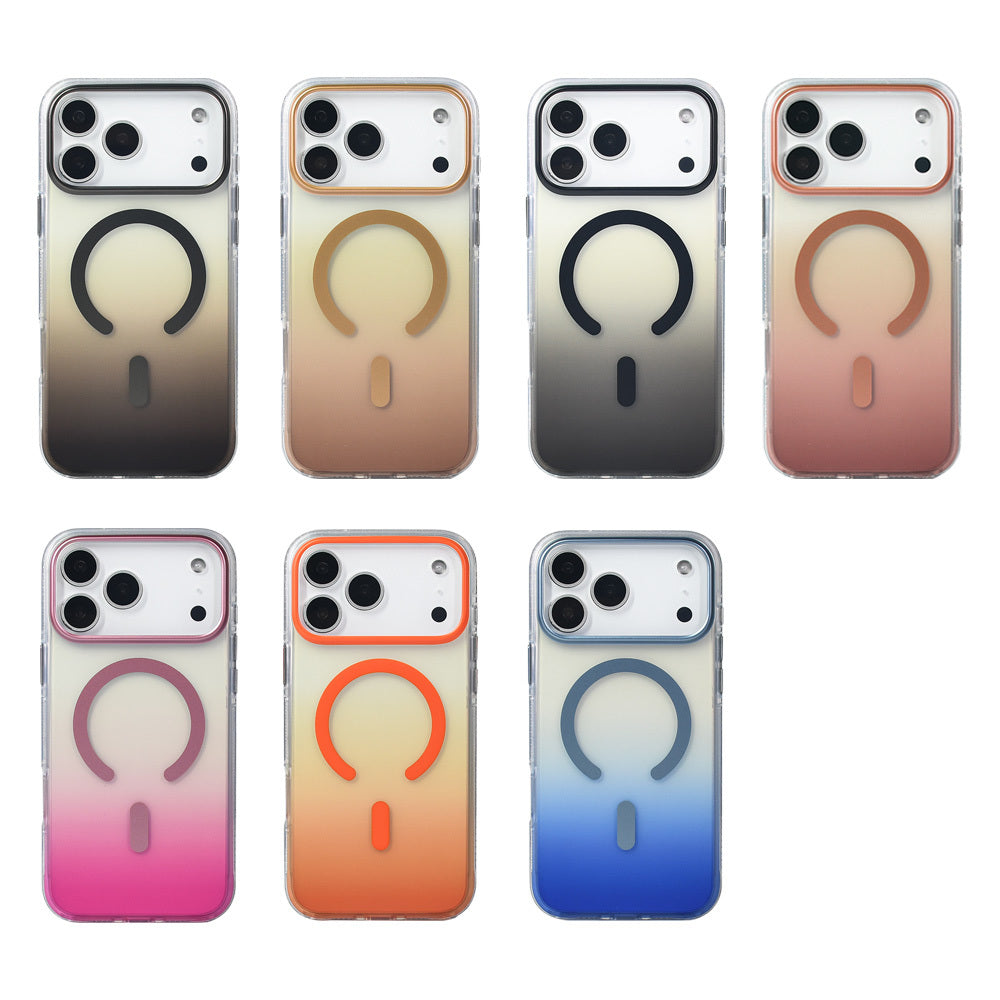 Apple iPhone 17 Pro Max Kılıf M-safe Şarj Özellikli Transparan Renk Geçişli Zore Toros Kapak Siyah