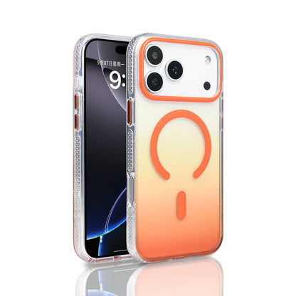 Apple iPhone 17 Pro Max Kılıf M-safe Şarj Özellikli Transparan Renk Geçişli Zore Toros Kapak Rose Pembe