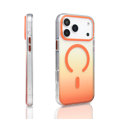 Apple iPhone 17 Pro Max Kılıf M-safe Şarj Özellikli Transparan Renk Geçişli Zore Toros Kapak Mavi