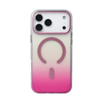 Apple iPhone 17 Pro Max Kılıf M-safe Şarj Özellikli Transparan Renk Geçişli Zore Toros Kapak Gri