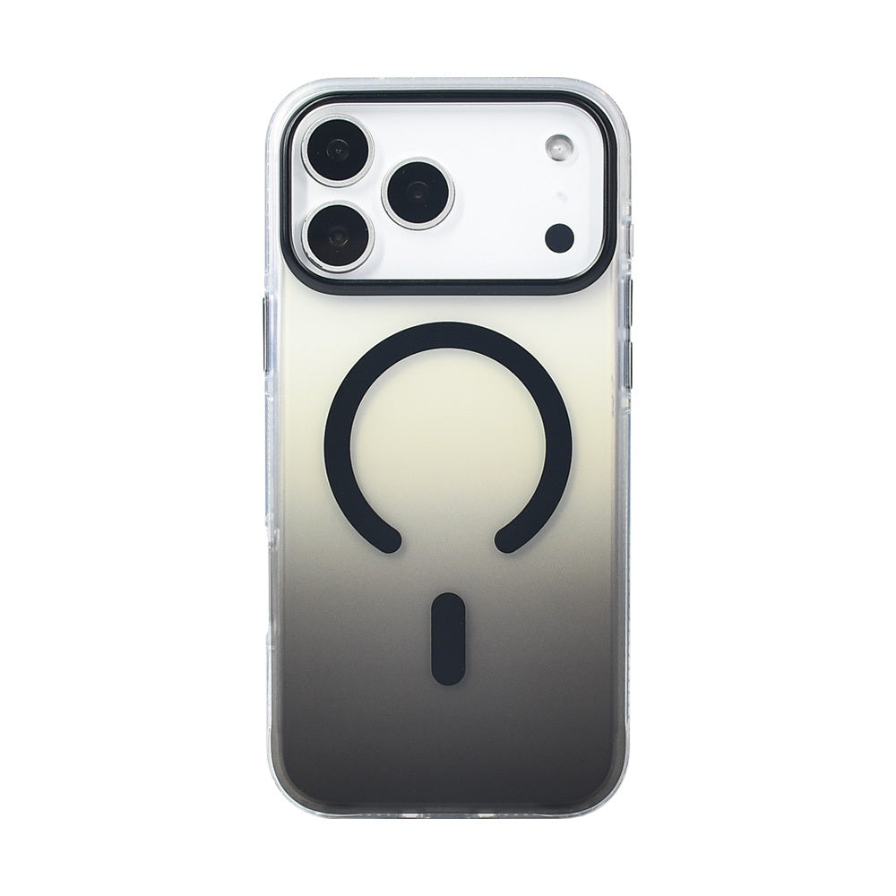 Apple iPhone 17 Pro Max Kılıf M-safe Şarj Özellikli Transparan Renk Geçişli Zore Toros Kapak Rose Pembe
