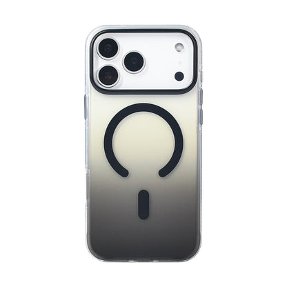 Apple iPhone 17 Pro Max Kılıf M-safe Şarj Özellikli Transparan Renk Geçişli Zore Toros Kapak Rose Pembe
