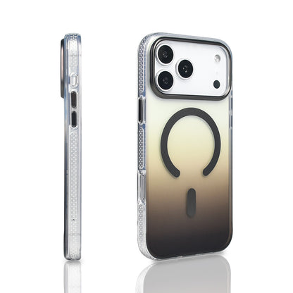 Apple iPhone 17 Pro Max Kılıf M-safe Şarj Özellikli Transparan Renk Geçişli Zore Toros Kapak Gold
