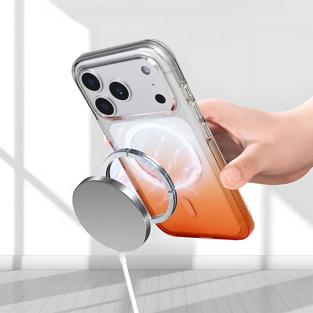 Apple iPhone 17 Pro Max Kılıf M-Safe Şarj Özellikli Zore Septik Silikon Kapak Pembe