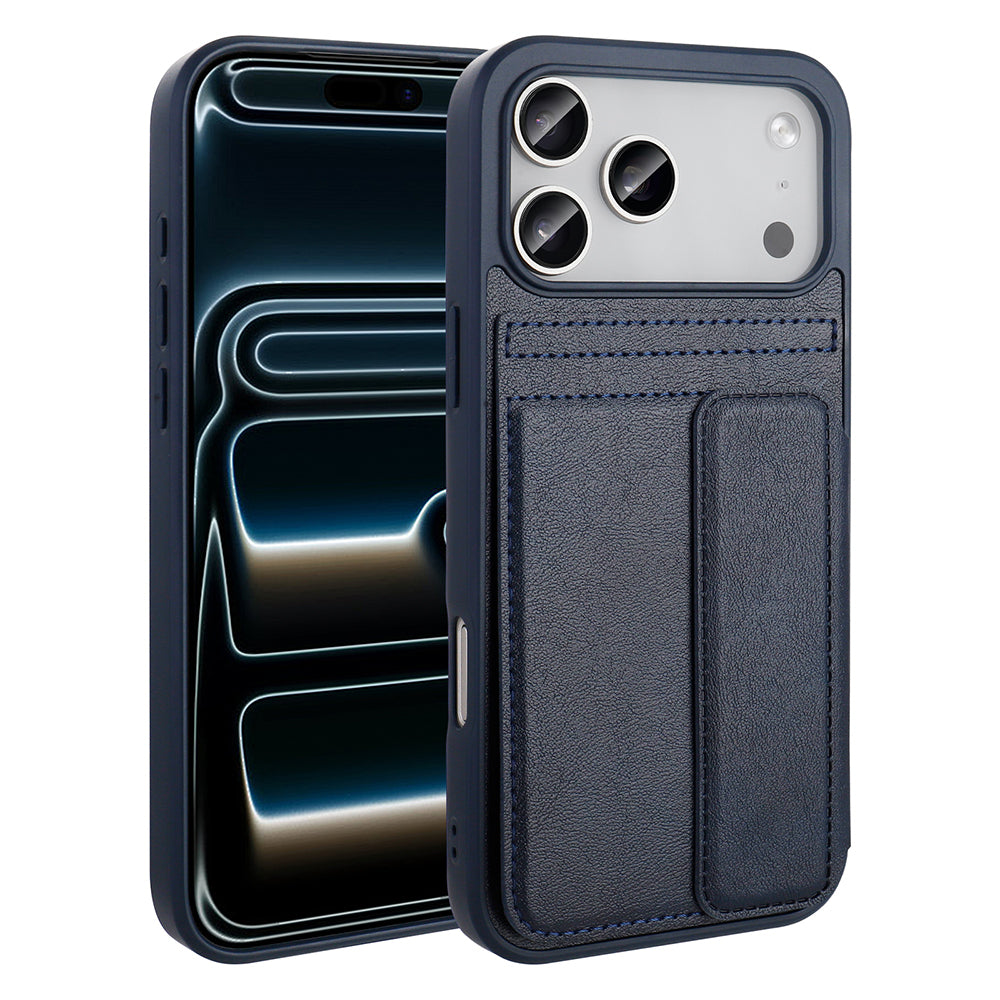 Apple iPhone 17 Pro Max Kılıf PU Deri Kartlıklı Zore Sevilla Kapak Lacivert