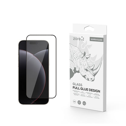 Apple iPhone 17 Pro Zore Rika Premium Temperli Cam Ekran Koruyucu Şeffaf