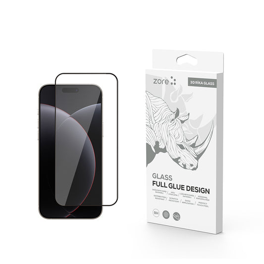 Apple iPhone 17 Pro Zore Rika Premium Temperli Cam Ekran Koruyucu Şeffaf