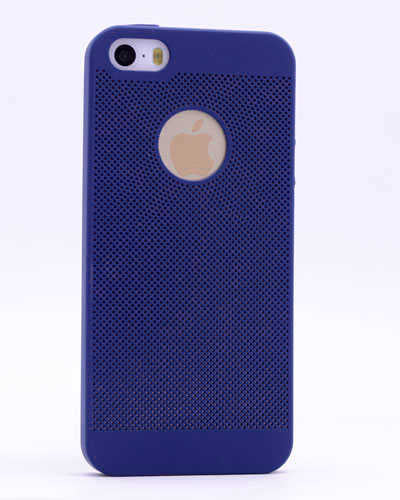 Apple iPhone 5 Kılıf Zore Delikli Rubber Kapak Mavi