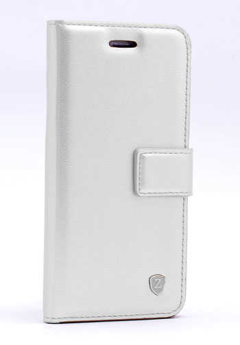 Apple iPhone 5 Kılıf Zore New Delüxe Kapaklı Standlı Kılıf Beyaz