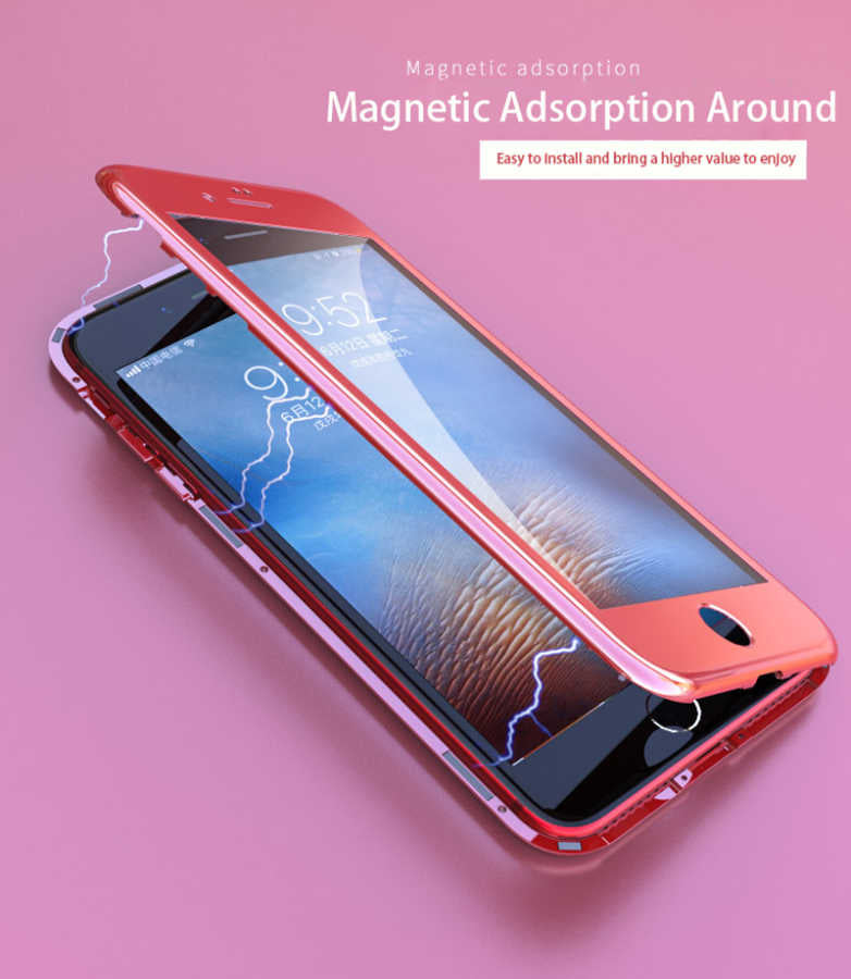 Apple iPhone 6 Kılıf Zore 360 Magnet Kapak Pembe