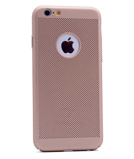Apple iPhone 6 Plus Kılıf Zore Delikli Rubber Kapak Gold