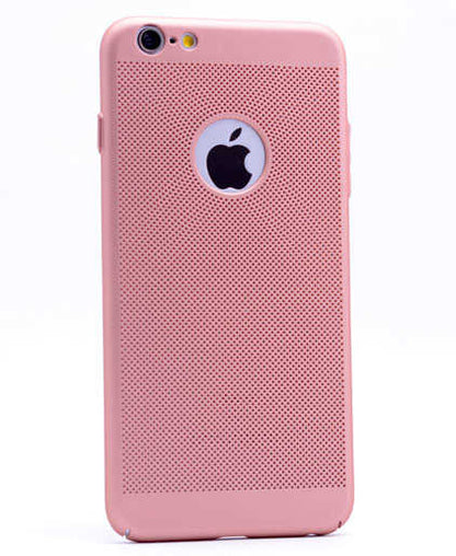 Apple iPhone 6 Plus Kılıf Zore Delikli Rubber Kapak Rose Gold