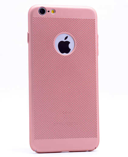 Apple iPhone 6 Plus Kılıf Zore Delikli Rubber Kapak Rose Gold