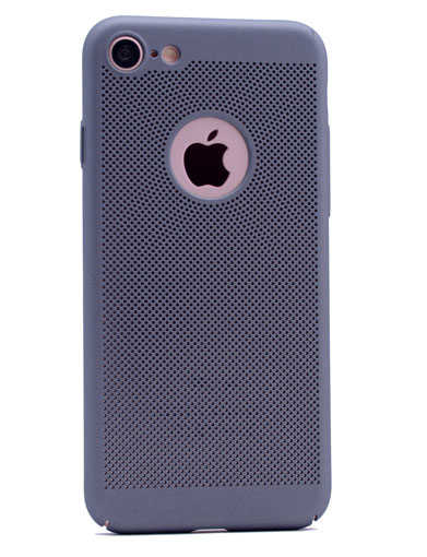 Apple iPhone 6 Plus Kılıf Zore Delikli Rubber Kapak Füme