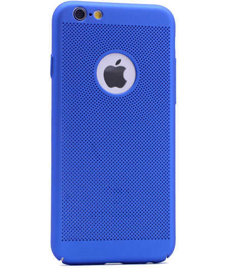 Apple iPhone 6 Plus Kılıf Zore Delikli Rubber Kapak Mavi