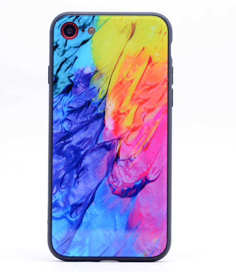 Apple iPhone 6 Plus Kılıf Zore Ebruli Cam Kapak NO7