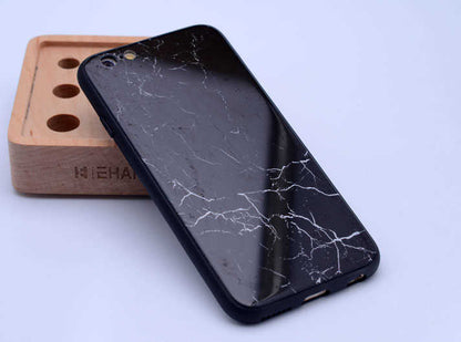 Apple iPhone 6 Plus Kılıf Zore Ebruli Cam Kapak Yeni Desen NO10