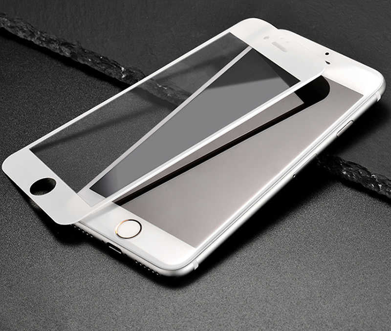 Apple iPhone 6 Plus Zore 3D Latte Cam Ekran Koruyucu Beyaz