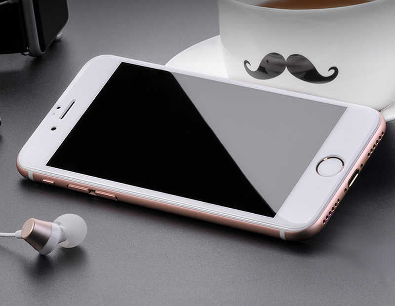 Apple iPhone 6 Zore 3D Latte Cam Ekran Koruyucu Beyaz