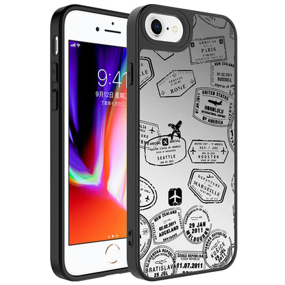 Apple iPhone 7 Kılıf Aynalı Desenli Kamera Korumalı Parlak Zore Mirror Kapak Seyahat