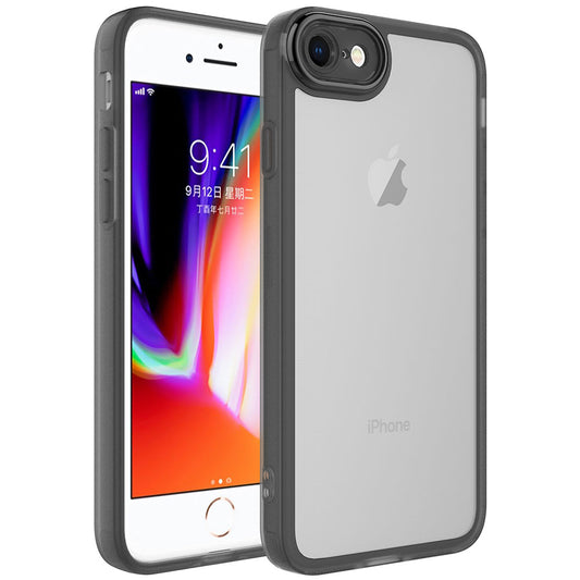 Apple iPhone 7 Kılıf Kamera Korumalı Transparan Zore Post Kapak Siyah