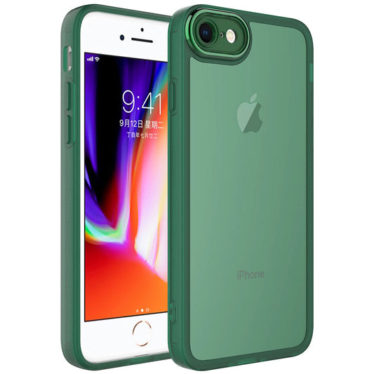 Apple iPhone 7 Kılıf Kamera Korumalı Transparan Zore Post Kapak Koyu Yeşil