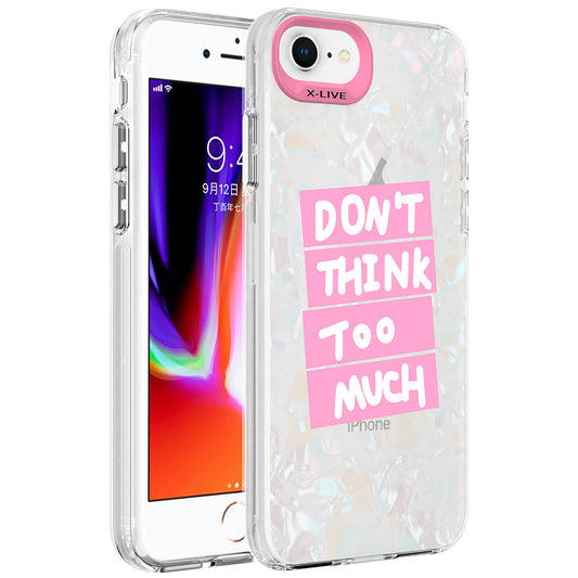 Apple iPhone 7 Kılıf Mermer Desenli Zore Marbello Kapak Pembe