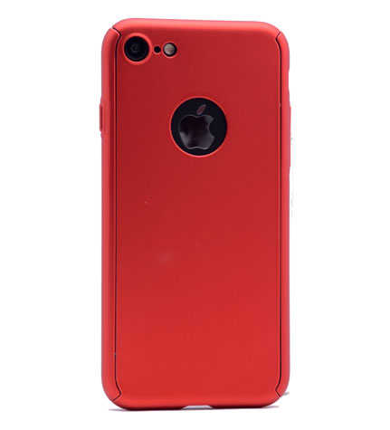 Apple iPhone 7 Kılıf Zore 360 3 Parçalı Rubber Kapak Kırmızı