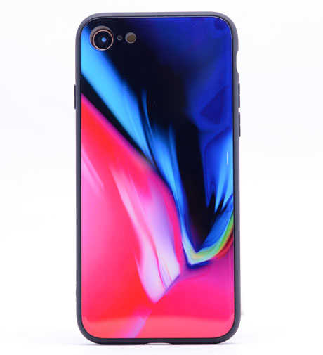 Apple iPhone 7 Kılıf Zore Ebruli Cam Kapak NO6