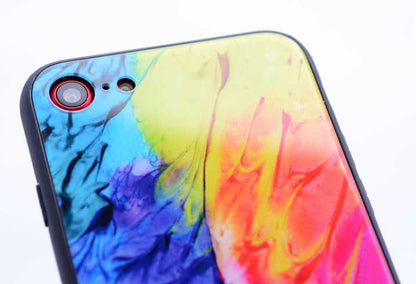 Apple iPhone 7 Kılıf Zore Ebruli Cam Kapak NO7
