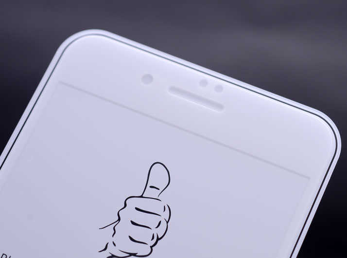 Apple iPhone 7 Plus Zore Kenarları Kırılmaya Dayanıklı Cam Ekran Koruyucu Beyaz
