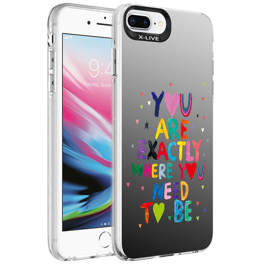 Apple iPhone 7 Plus Kılıf Desenli Zore Silver Sert Kapak You