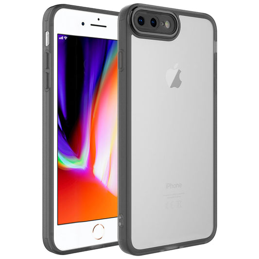Apple iPhone 7 Plus Kılıf Kamera Korumalı Transparan Zore Post Kapak Siyah