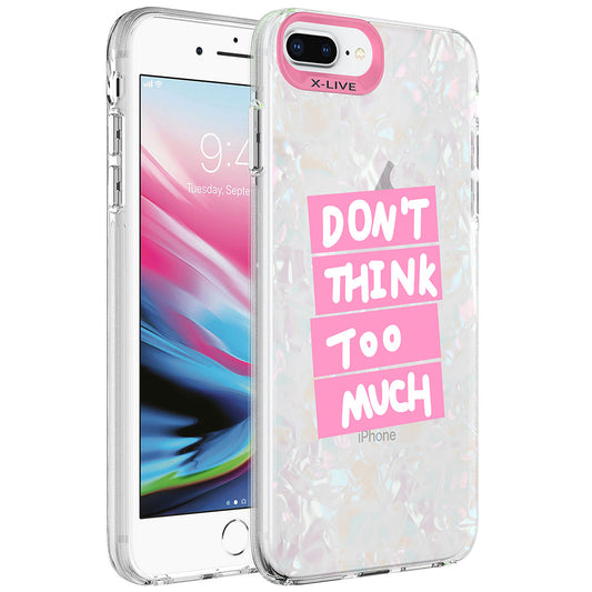 Apple iPhone 7 Plus Kılıf Mermer Desenli Zore Marbello Kapak Pembe