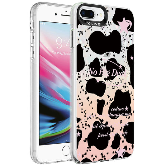 Apple iPhone 7 Plus Kılıf Mermer Desenli Zore Marbello Kapak Siyah-Beyaz