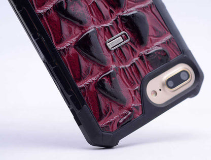 Apple iPhone 7 Plus Kılıf Zore Crocow Kapak Bordo
