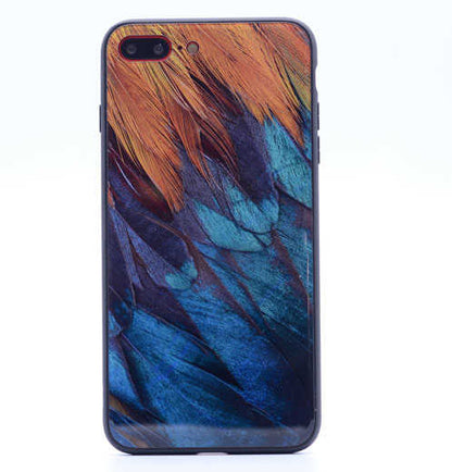 Apple iPhone 7 Plus Kılıf Zore Ebruli Cam Kapak NO4