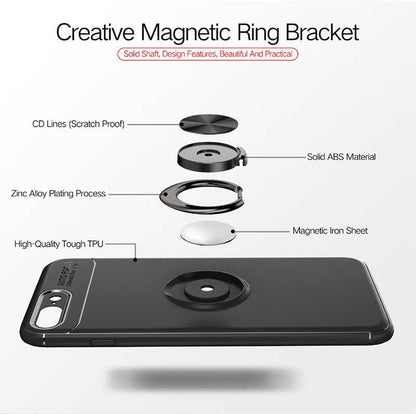 Apple iPhone 7 Plus Kılıf Zore Ravel Silikon Kapak Siyah-Kırmızı