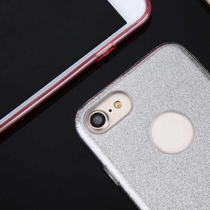 Apple iPhone 8 Kılıf Zore Shining Silikon Gümüş