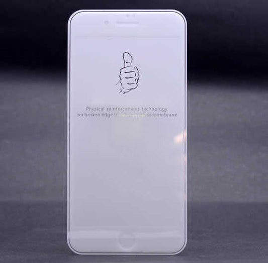 Apple iPhone 8 Plus Zore Kenarları Kırılmaya Dayanıklı Cam Ekran Koruyucu Beyaz